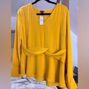 Ann Taylor Mustard Yellow Blouse - Size 6
